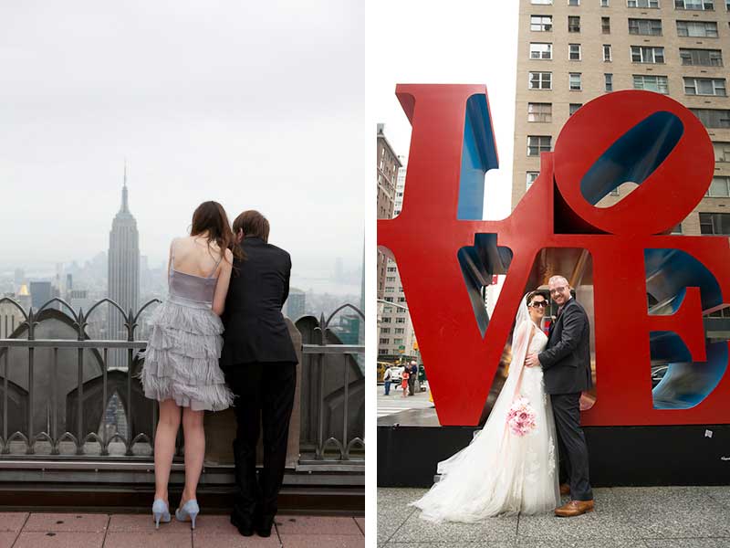 Destination wedding photographer Laurie Rhodes captures couples against iconic New York City backgrounds