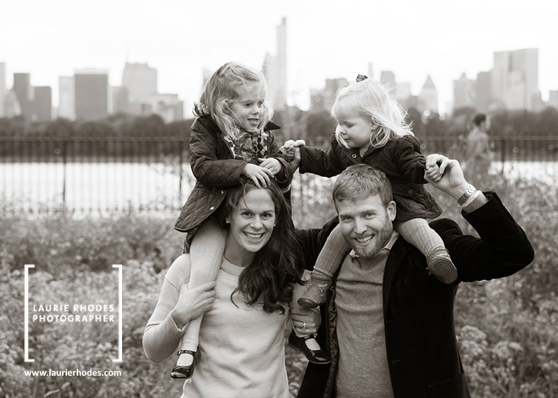 Johnson family portrait #2 with Central Park as the backdrop - photographed by Laurie Rhodes