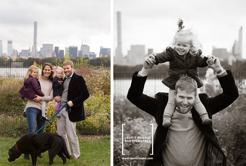 Johnson family portrait #3& #4 with Central Park as the backdrop - photographed by Laurie Rhodes