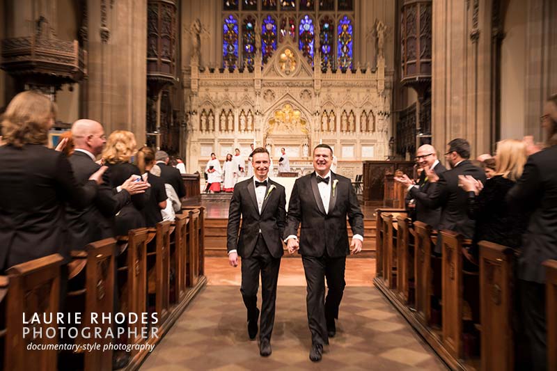 Michael & Scott are married at Trinity Church in NYC - photographed by New York wedding photographer Laurie Rhodes - gay wedding photography #1