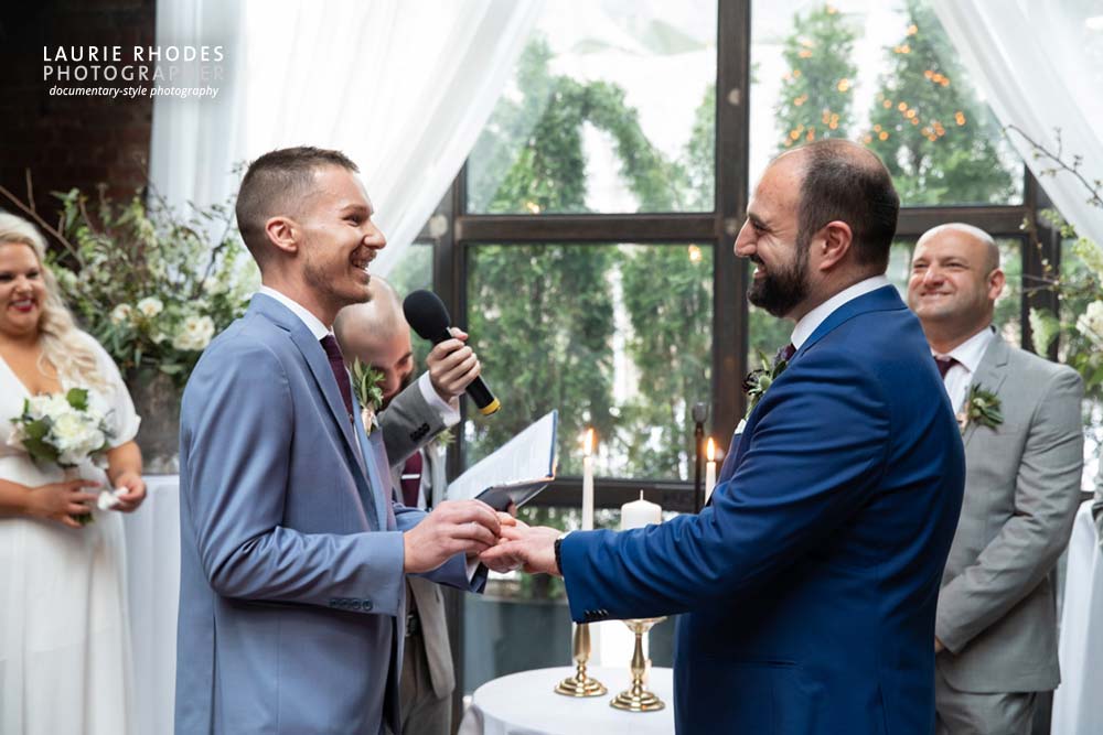 Ramzi and Andrew Get Married at The Foundry in New York City - Wedding Photography by Laurie Rhodes - 3